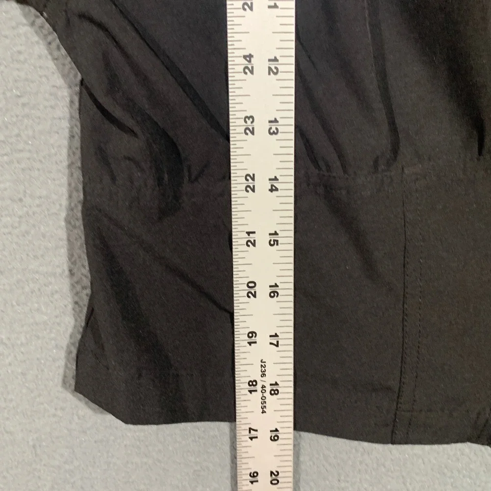 One5One Womens Black Cropped Full‎ Zip Windbreaker Jacket Mock Neck Medium